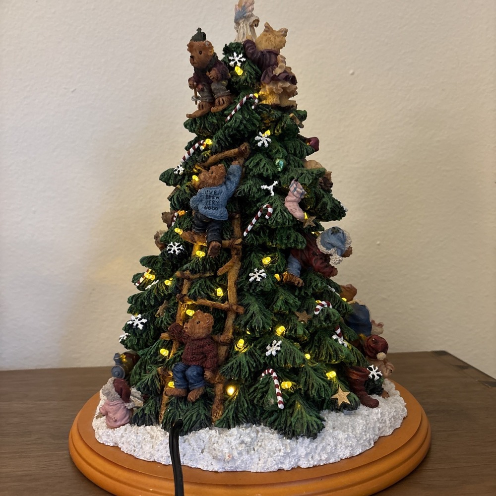 Danbury Mint Boyds Bears Christmas Tree Lighted  13" Teddy Bear‎ Tree Excellent - Picture 6 of 10